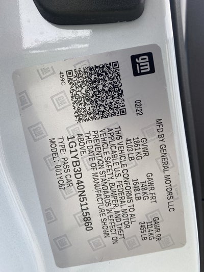 2022 Chevrolet Corvette Stingray 2LT