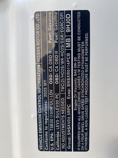 2025 Nissan Altima 2.5 SV