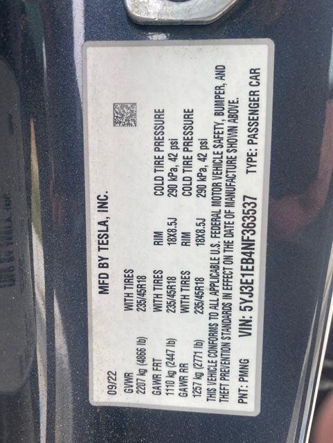 2022 Tesla Model 3 Long Range
