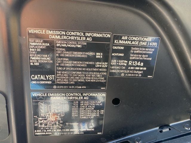 2007 Mercedes-Benz SL550 SL 550